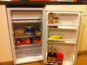 stocked office fridge
